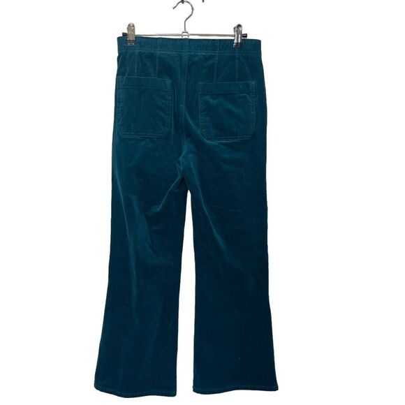 Anthropologie Pilcro Yaya Velvet Flare Pants Turquoise Women’s Size XS Pull-On - Picture 5 of 14